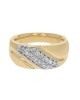 Gentlemen's 2 Row Diamond Fluted Bypass Ring in Yellow Gold